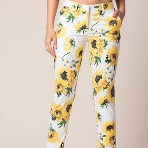 Sunflower print pants